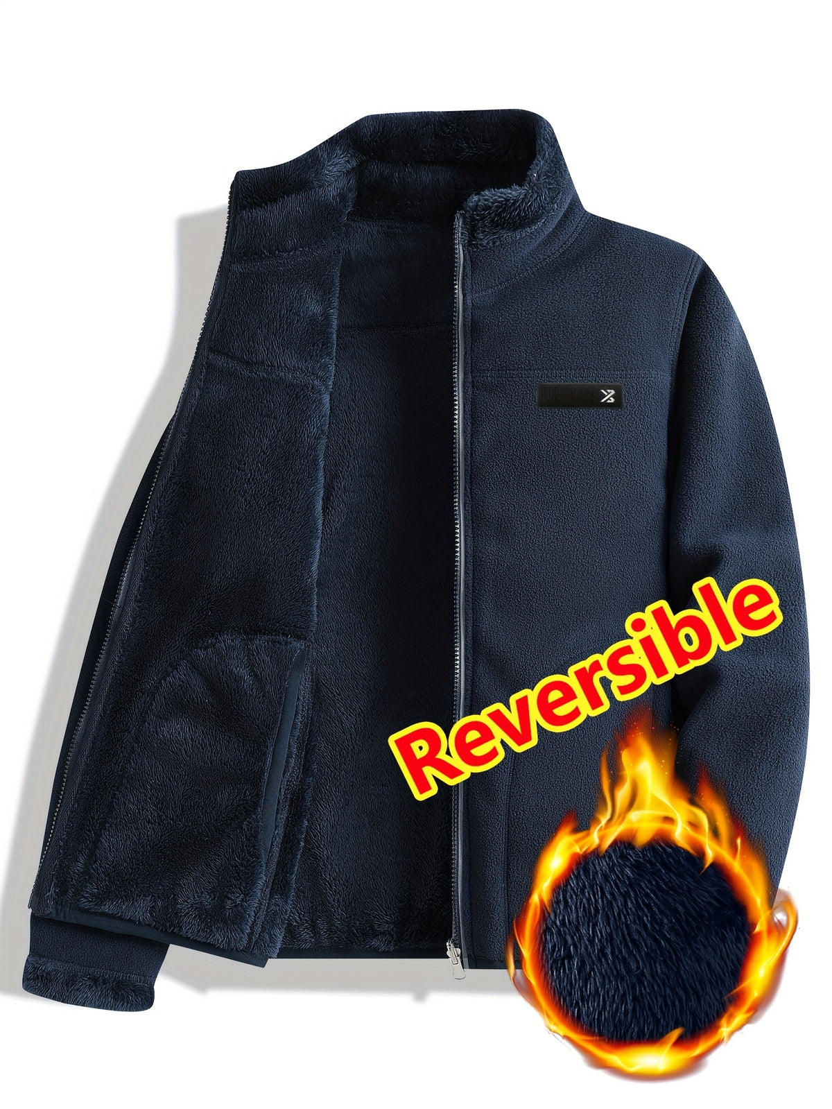 Armelle | Dames omkeerbare casual jas – Dikke, ruige textuur