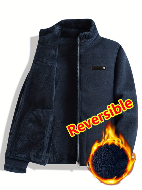 Armelle | Dames omkeerbare casual jas – Dikke, ruige textuur