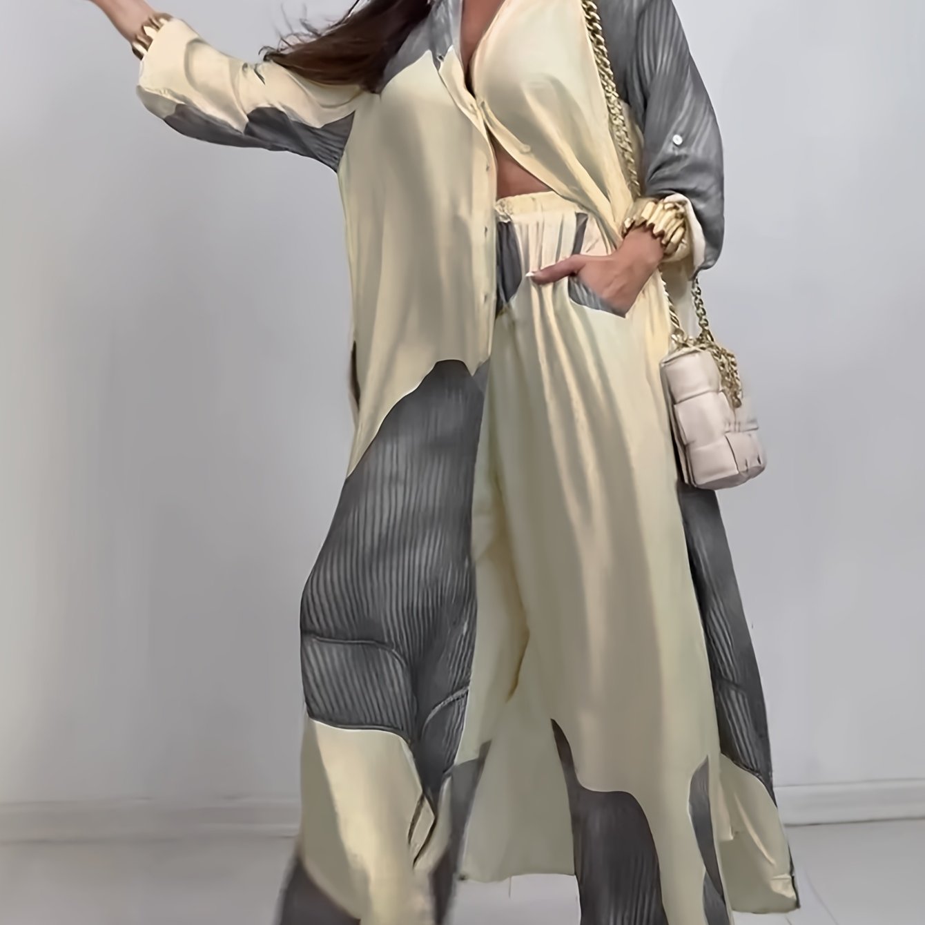 Linnea | Set met print voor dames – Set bestaande uit een shirt met lange mouwen en een relaxte broek