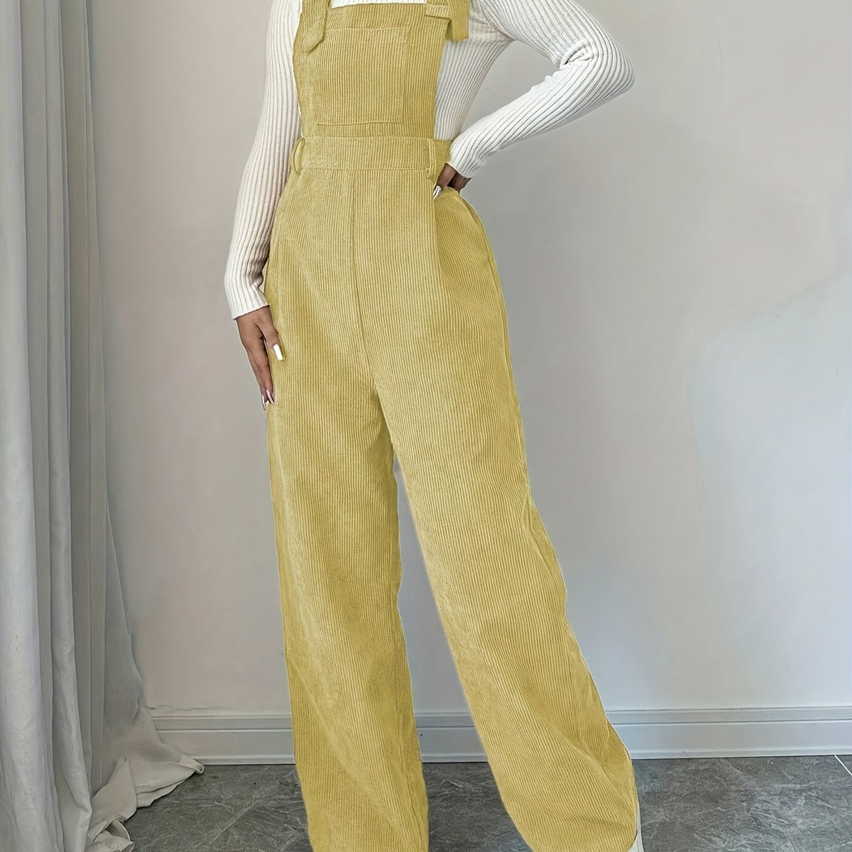 Avira | Dames corduroy jumpsuit – Brede schouderbanden