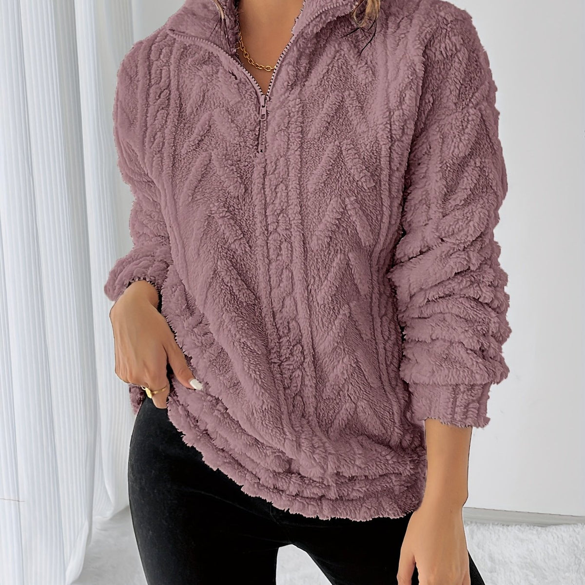 Liesbeth | Warm fleece-sweatshirt voor dames – Casual trui met lange mouwen voor koelere dagen