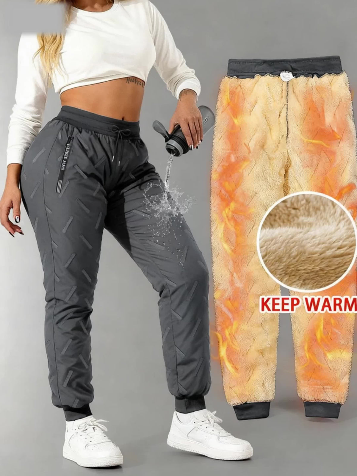 Elysoria | Winterbroek voor dames met fleecevoering – Warme broek met losse pasvorm