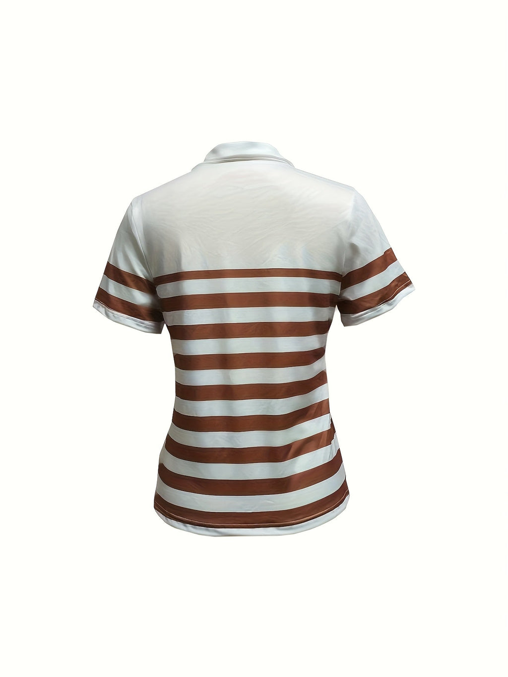 Lunavia | Dames Gestreepte Half-Zip Polo Shirt – Korte Mouw Casual