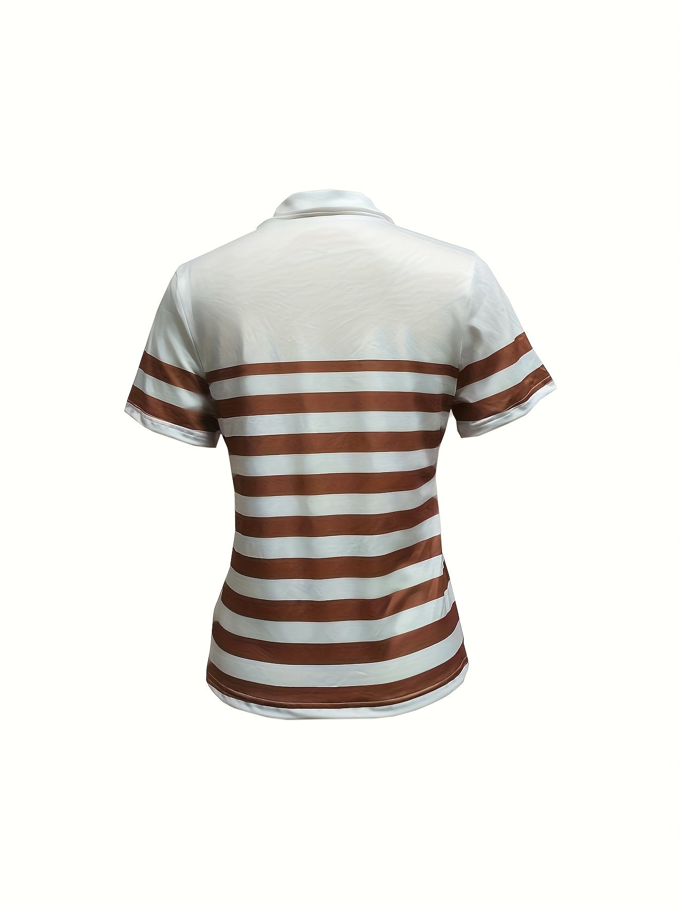 Lunavia | Dames Gestreepte Half-Zip Polo Shirt – Korte Mouw Casual