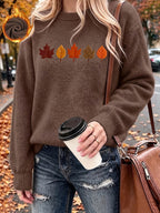 Griselina | Damestrui met esdoornbladprint – Zachte, warme pullover