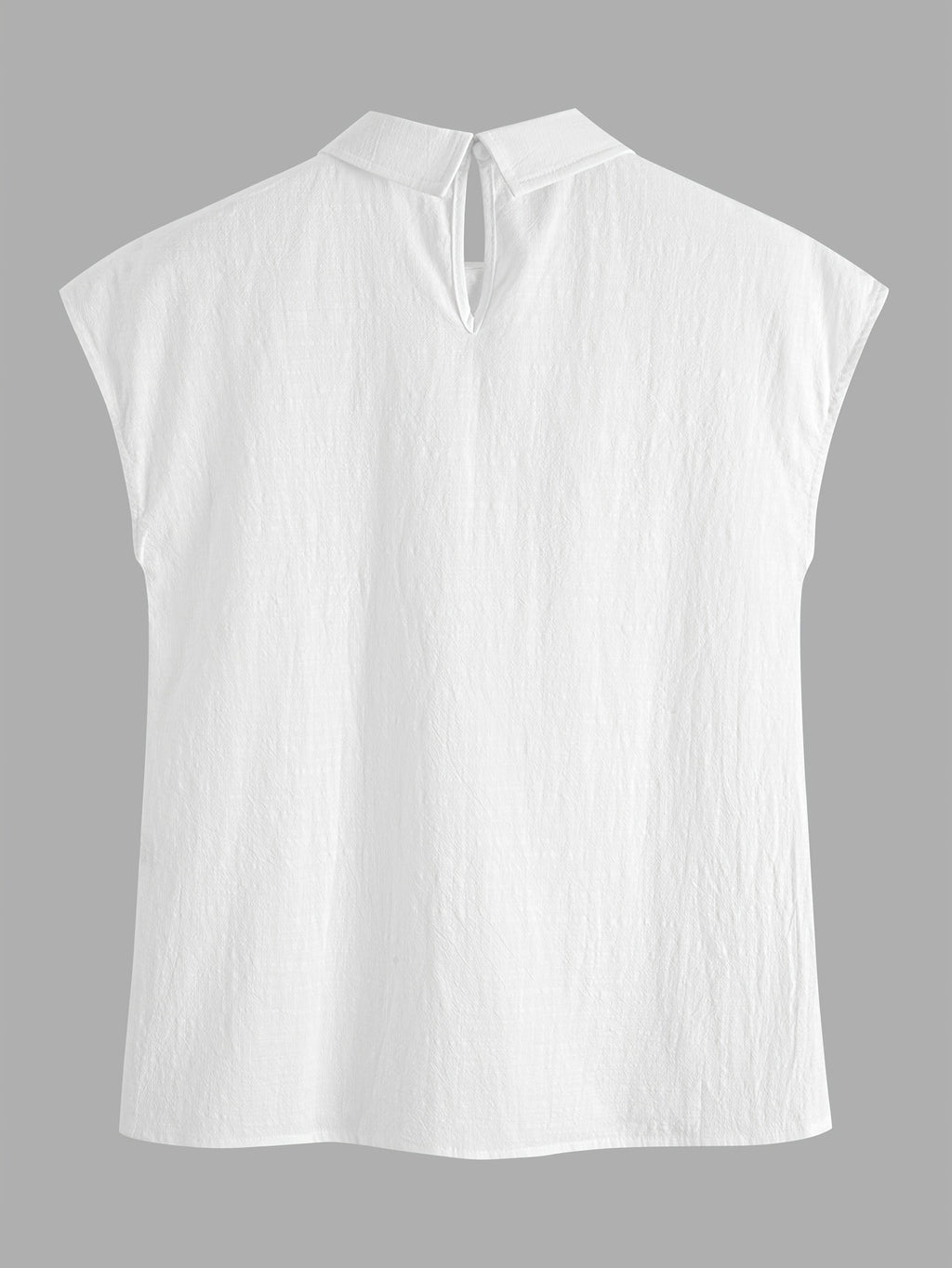Anya | Casual Mouwloze Damestop – Losvallende Blouse met Plooien, Kanten Details en Kraag