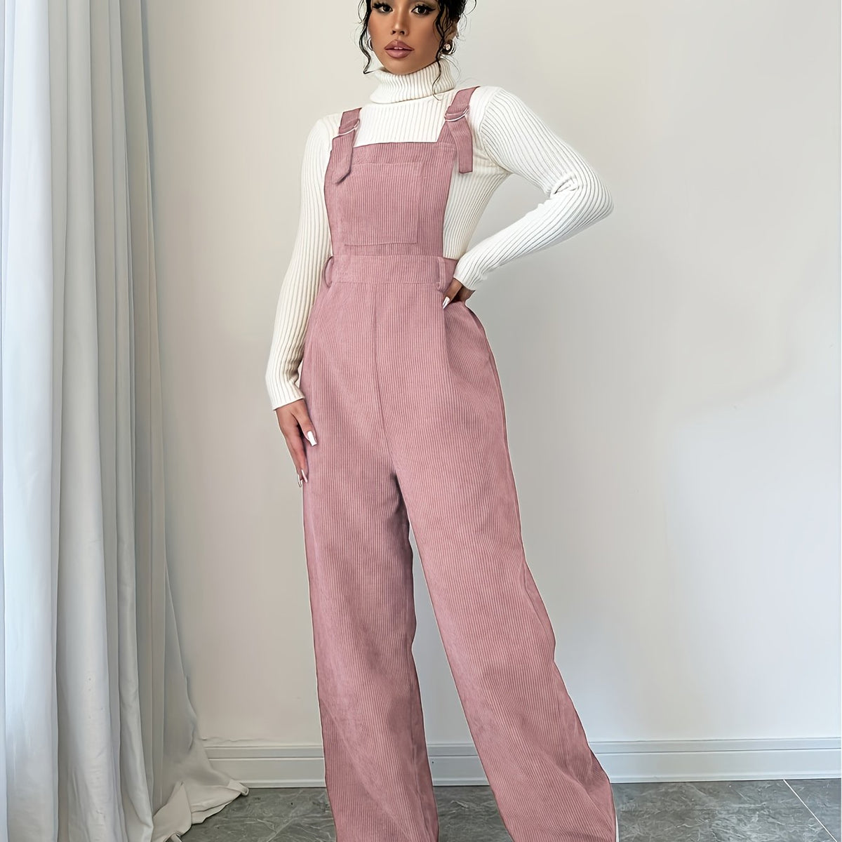 Avira | Dames corduroy jumpsuit – Brede schouderbanden