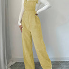 Maeloria | Dames Corduroy Jumpsuit – Effen Casual Tuinbroek met Brede Bandjes