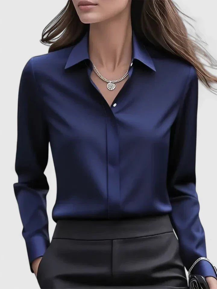Cami | Elegante damesblouse met knopen – Overhemd met lange mouwen en kraag