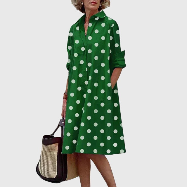 Amra | Elegante midi-jurk voor dames met zakken – Casual A-lijn jurk