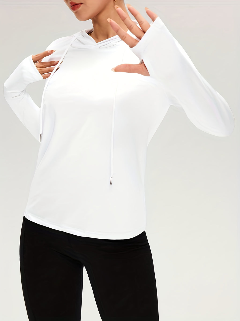 Evelina | Dames Hoodie met Lange Mouwen – Casual Effen Trui