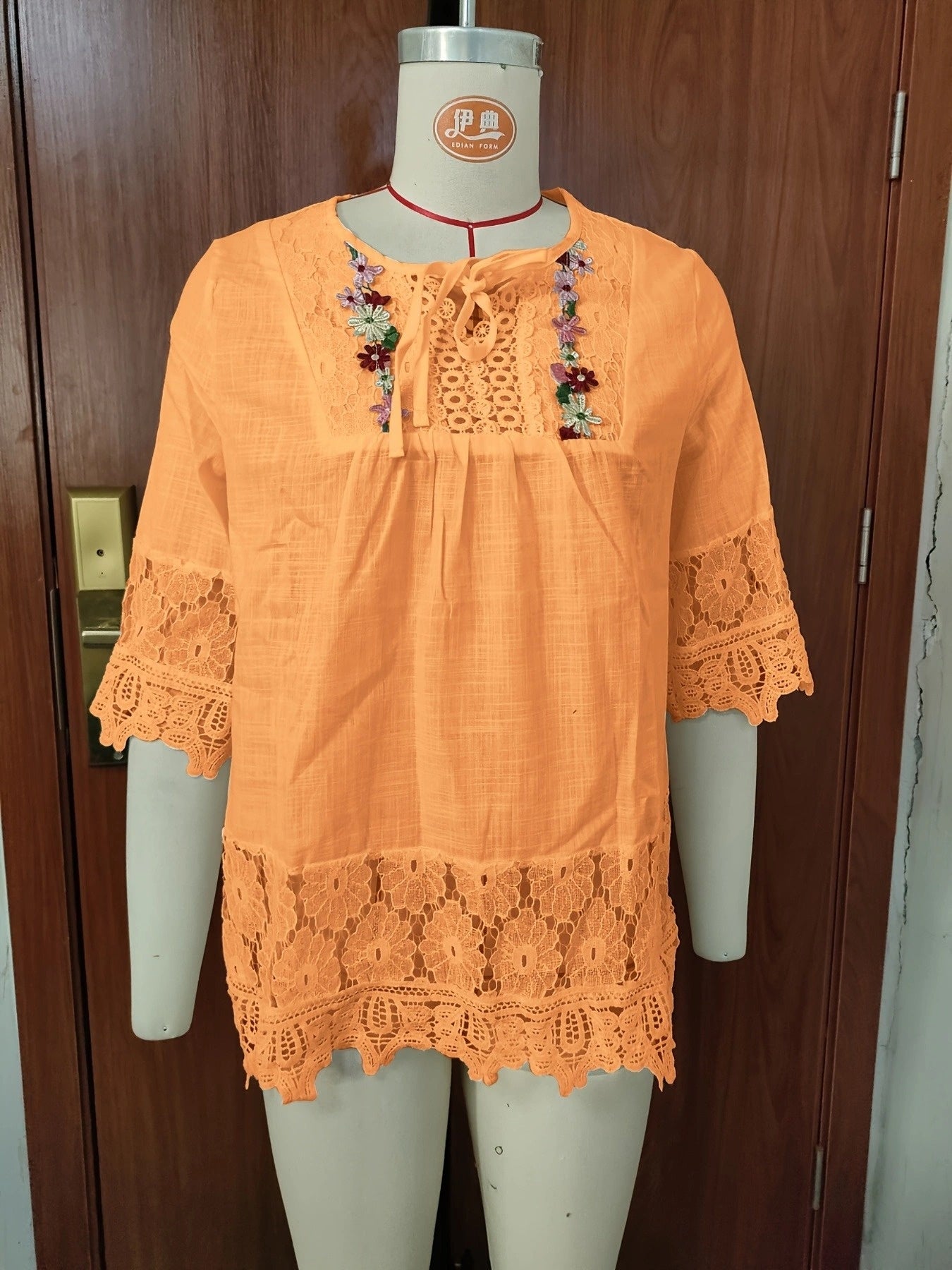 Glyra | Elegante kanten blouse voor dames – Zomerse casual top