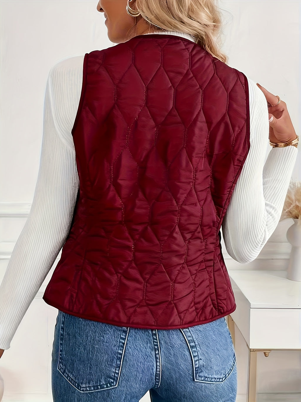 Faleria | Damesvest met thermische voering – Gewatteerd wintervest, mouwloos gewatteerd jasje