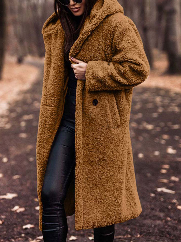 Alarda | Oversized Teddy Jas Dames – Lange Pluche Winterjas van Polyester Fleece