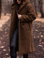 Alarda | Oversized Teddy Jas Dames – Lange Pluche Winterjas van Polyester Fleece