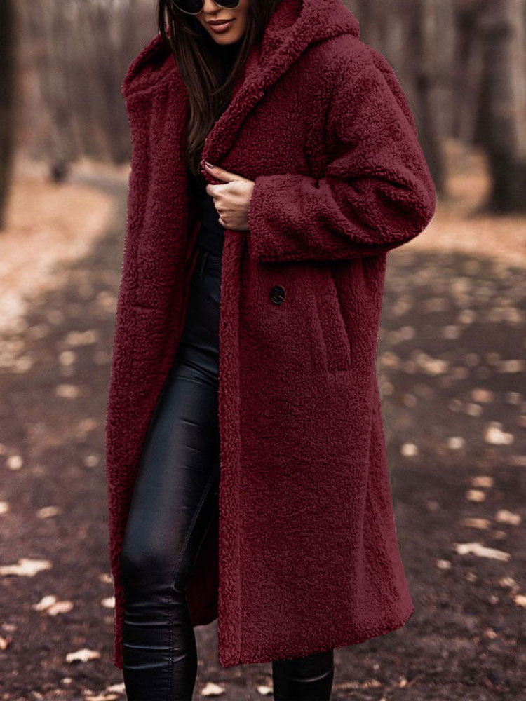 Alarda | Oversized Teddy Jas Dames – Lange Pluche Winterjas van Polyester Fleece