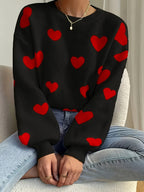 Delysia | Damestrui met hartjesprint – Zachte gebreide pullover