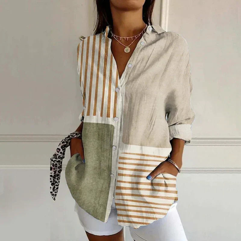 Esme | Vintage damesblouse met lange mouwen – Klassieke retro-chique top