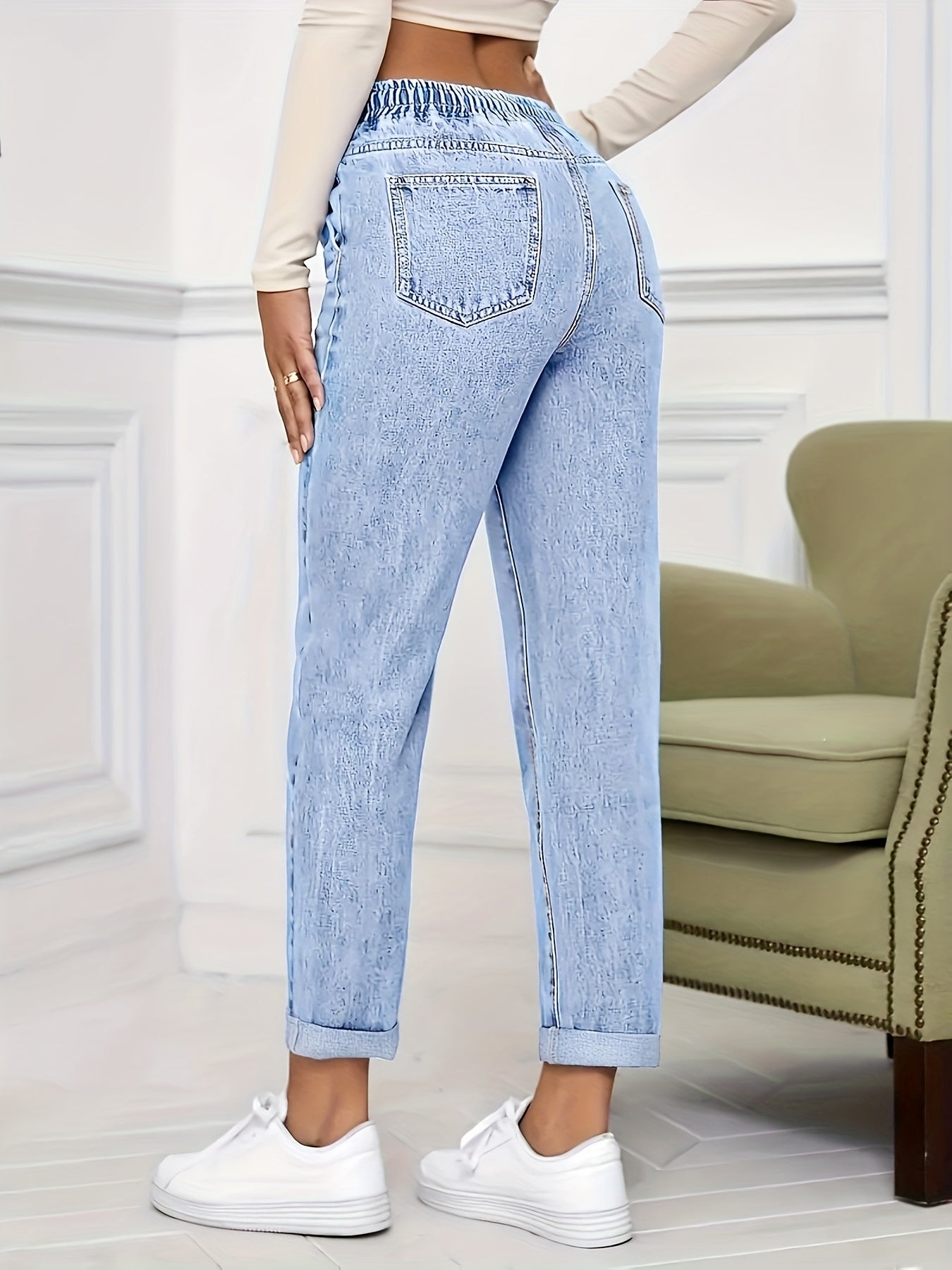 Mariselle | Slim fit-jeans voor dames – Korte stretch-denimbroek