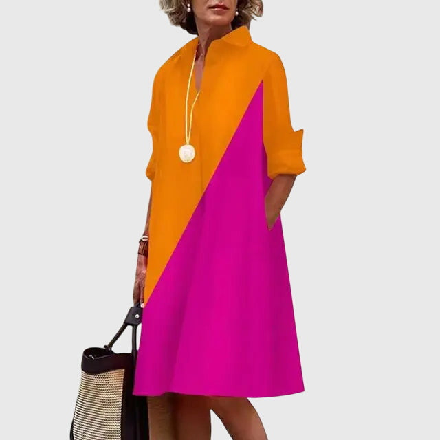 Amra | Elegante midi-jurk voor dames met zakken – Casual A-lijn jurk