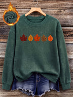 Griselina | Damestrui met esdoornbladprint – Zachte, warme pullover