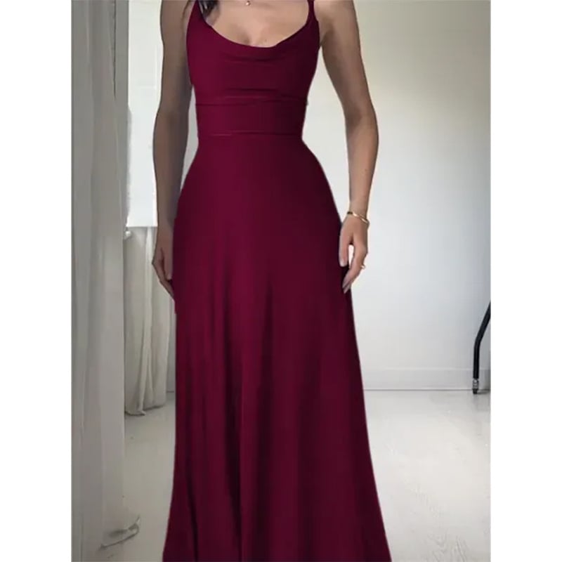 Baylor |  Elegante Dames Maxi Jurk – Gedrapeerde Lange Jurk met V-Hals