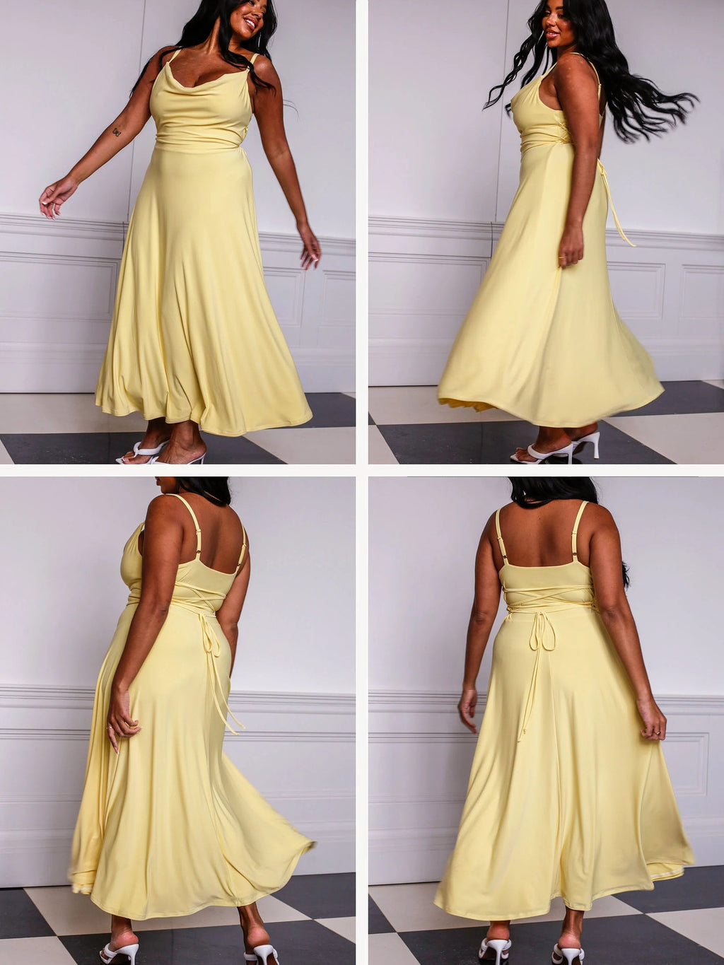Baylor |  Elegante Dames Maxi Jurk – Gedrapeerde Lange Jurk met V-Hals