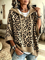 Betty | Hoodie met luipaardprint voor dames – Oversized trui met vleermuismouwen