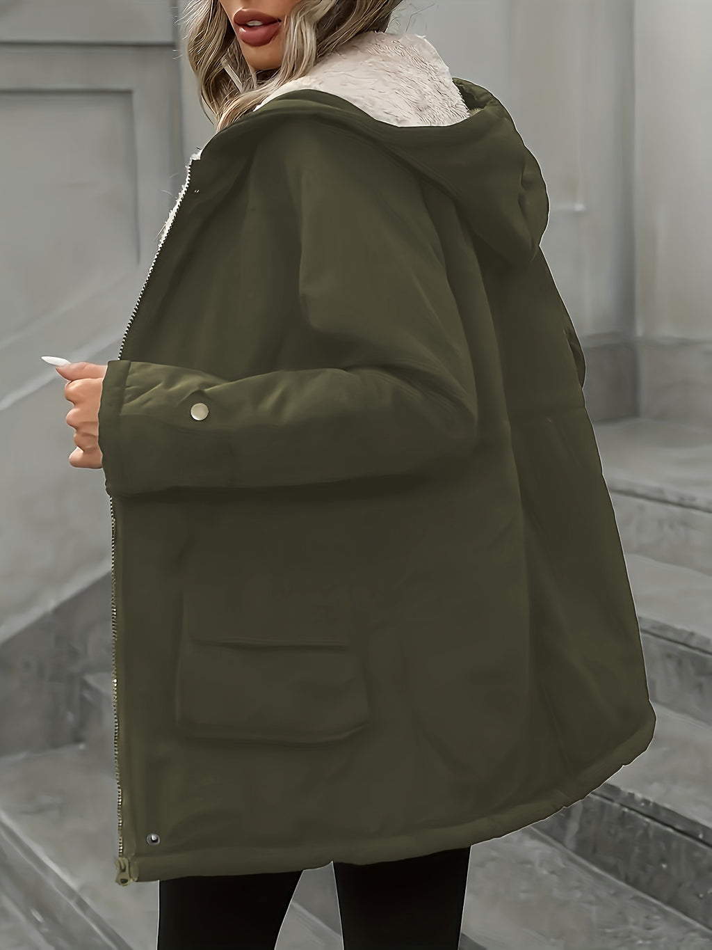 Tahlora | Zwarte windjack voor dames – Warme, casual jas met ritssluiting