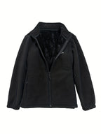 Anina | Women's Color Block Fleece-Lined Jacket – Thick Warm Zip-Up Casual Outdoor Coat