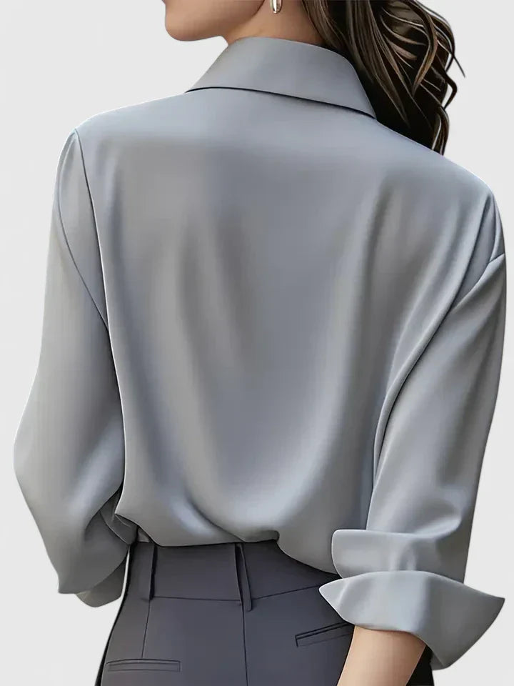 Cami | Elegante damesblouse met knopen – Overhemd met lange mouwen en kraag