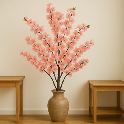 Kunstplant - Prunus - Kersenbloesem - Roze - 135cm