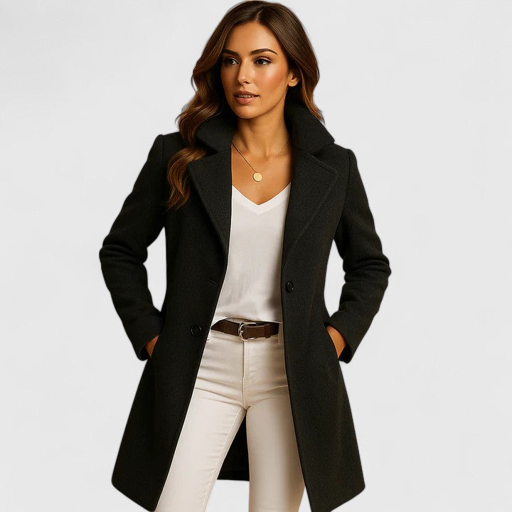 Sariah | Elegante damesjas – Jas met lange mouwen en knopen