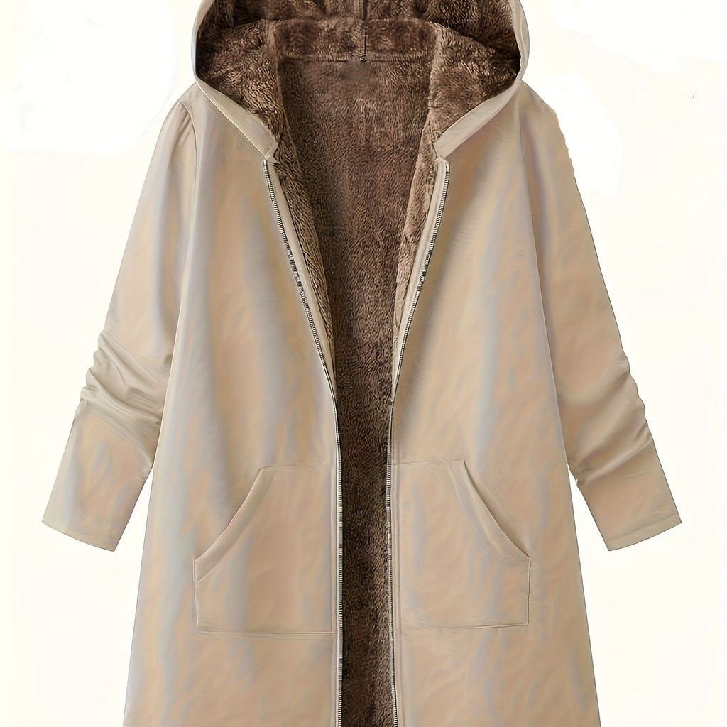 Zelmira | Warme Damesjas met Capuchon – Gevoerd, Effen & Casual