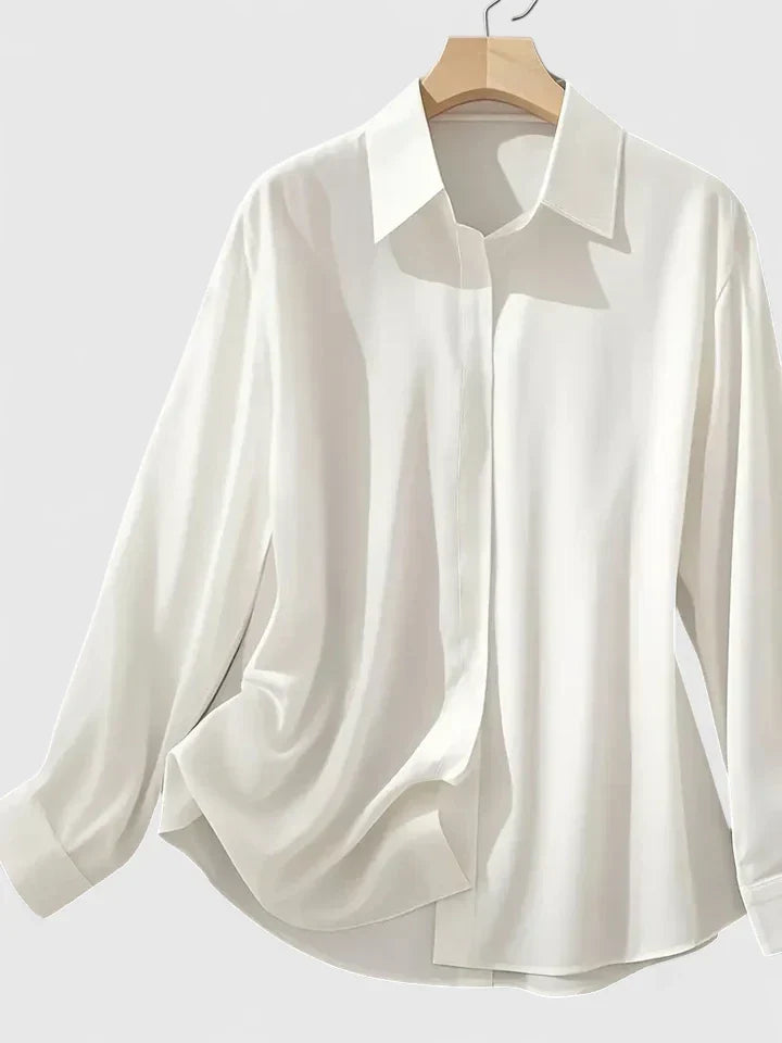 Cami | Elegante damesblouse met knopen – Overhemd met lange mouwen en kraag