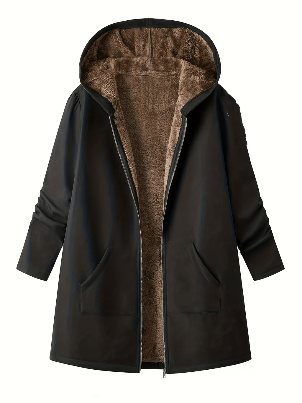 Zelmira | Warme Damesjas met Capuchon – Gevoerd, Effen & Casual