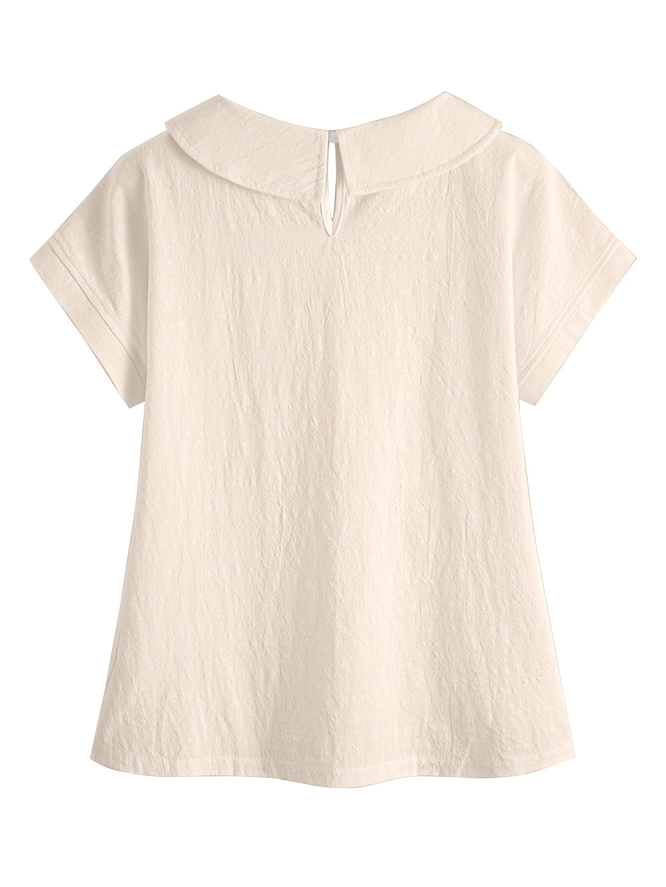 Paloma | Casual damesblouse – Shirt met korte mouwen en patchwork van kant