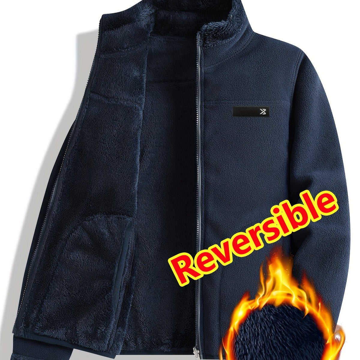 Armelle | Dames omkeerbare casual jas – Dikke, ruige textuur