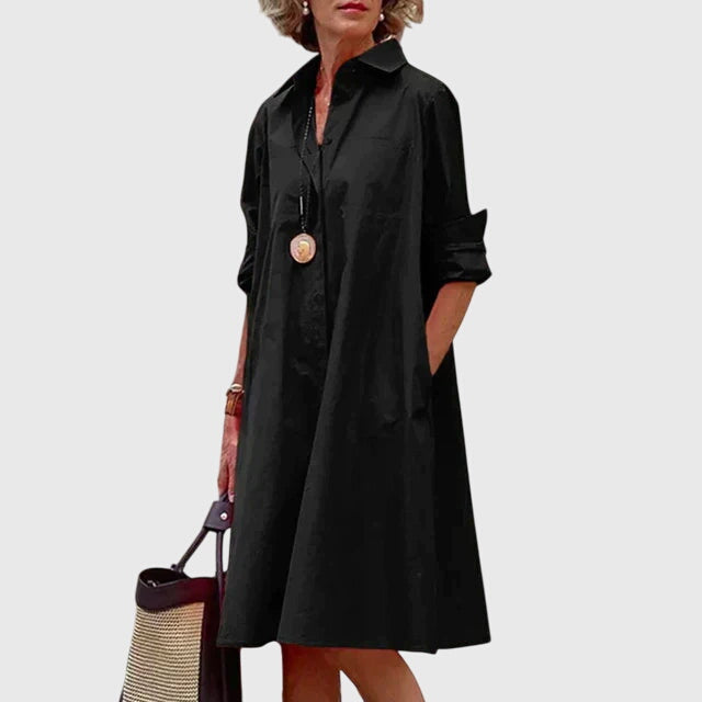 Amra | Elegante midi-jurk voor dames met zakken – Casual A-lijn jurk