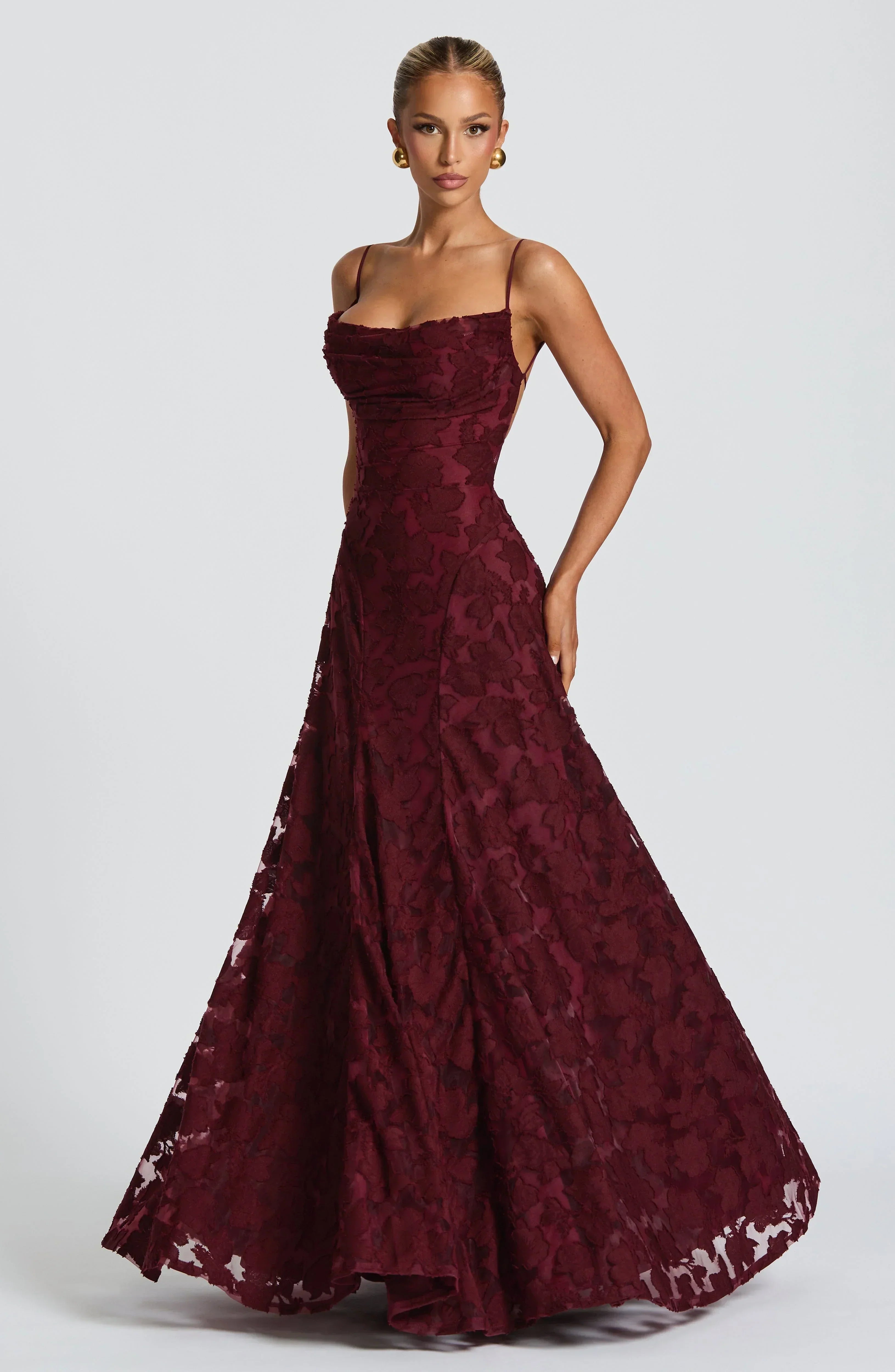 Cerise | Dames Lange Maxi-jurk – Elegante Zwierige Jurk