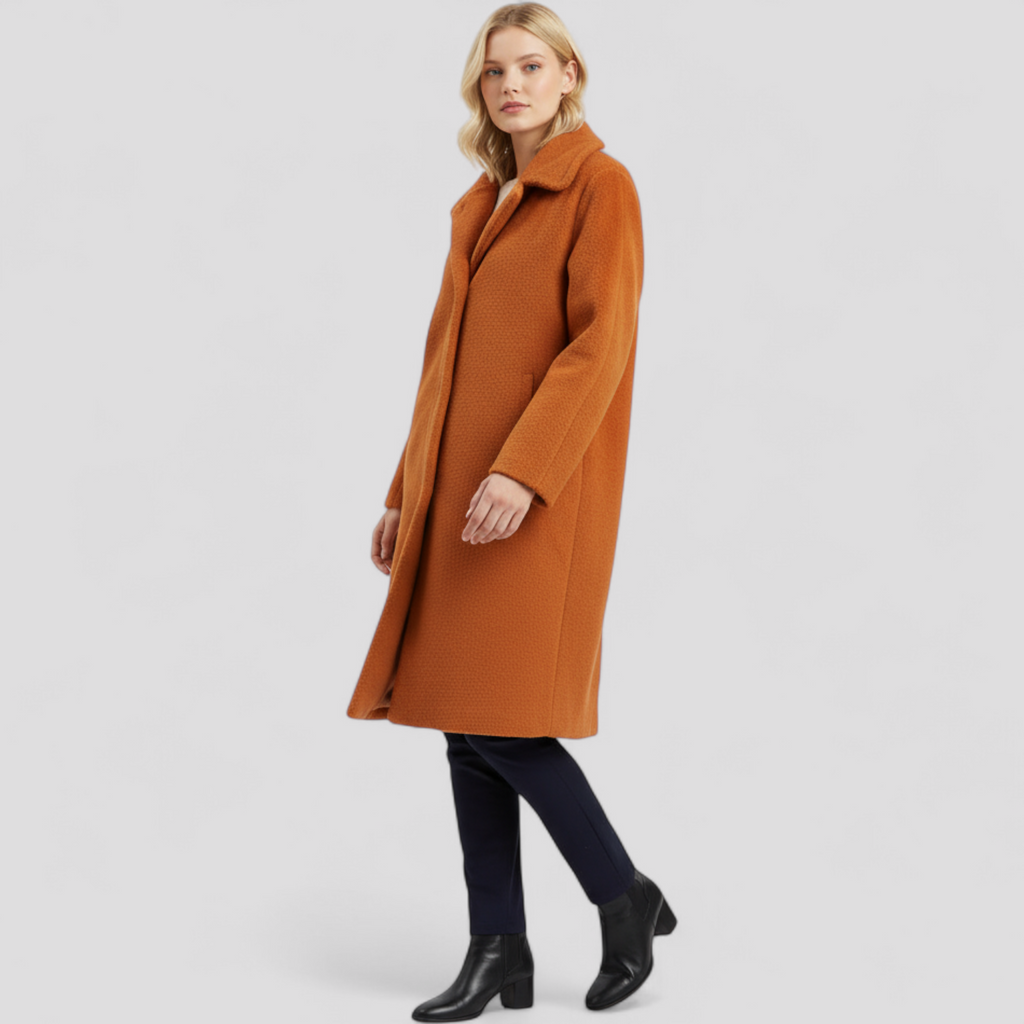 Elarienne | Dames Lange Wollen Jas – Warme, Elegante Klassieke Jas