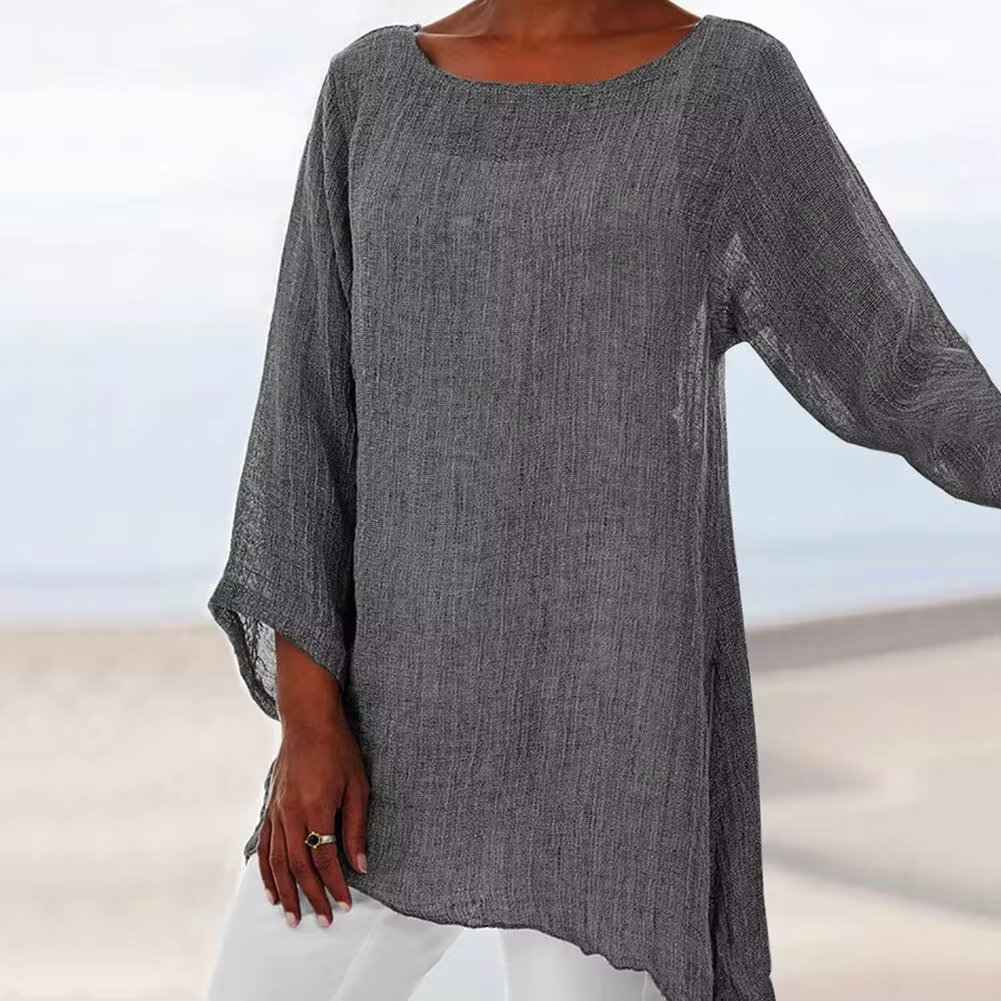 Cery | Casual damesblouse met lange mouwen – Luchtige, losvallende blouse