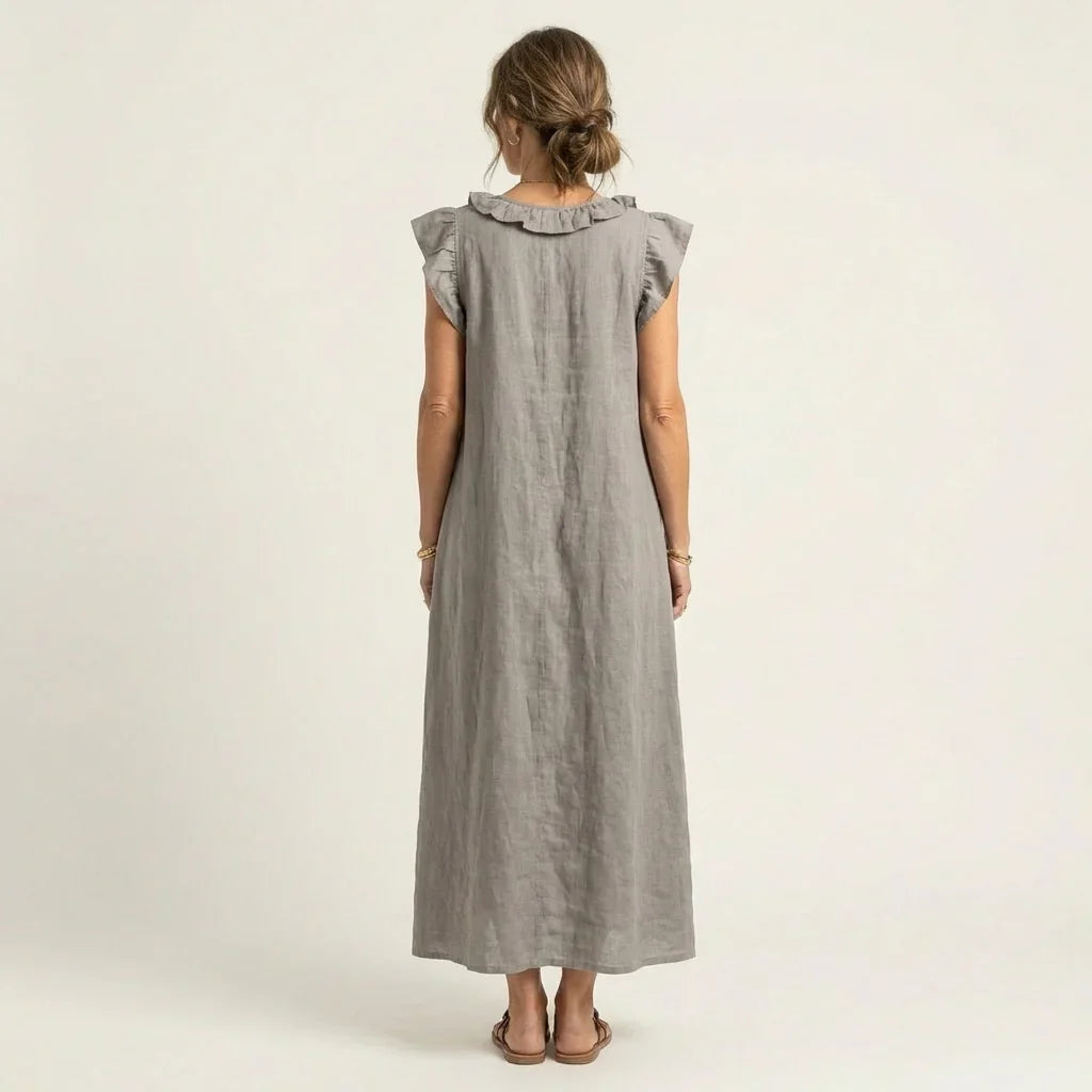 Camila | Lange damesjurk – Elegante maxi-jurk met V-hals