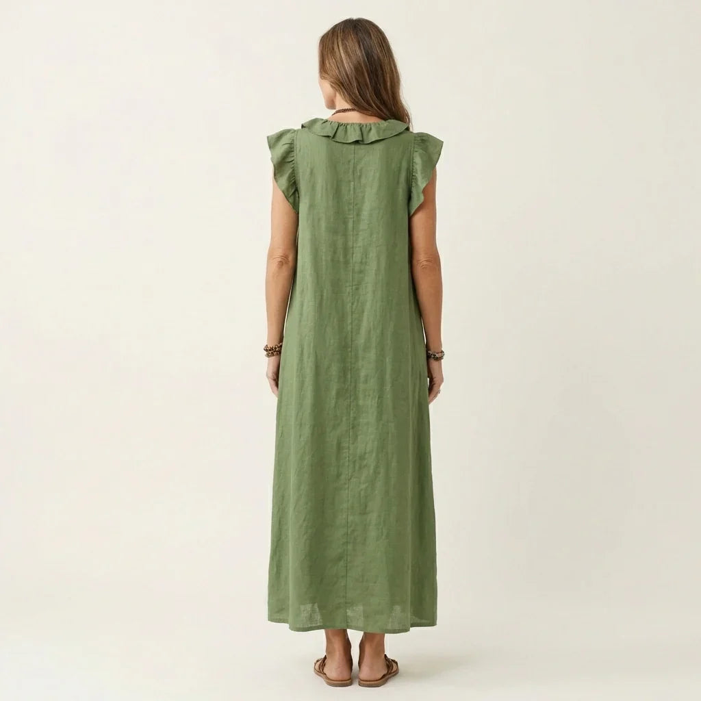 Camila | Lange damesjurk – Elegante maxi-jurk met V-hals