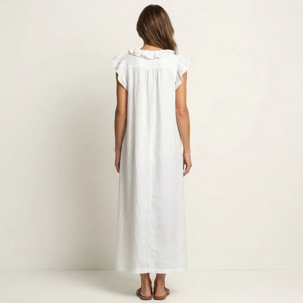 Camila | Lange damesjurk – Elegante maxi-jurk met V-hals