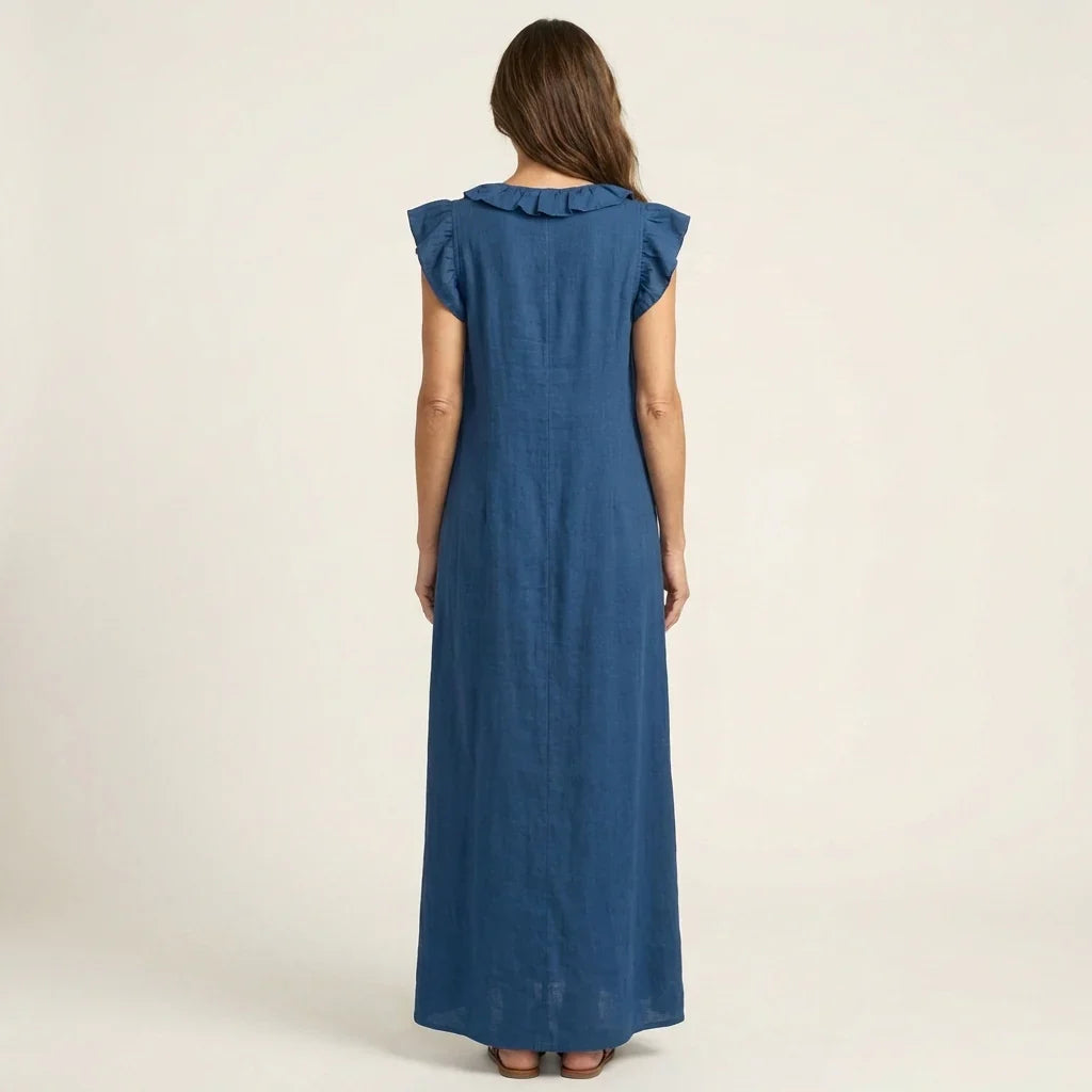 Camila | Lange damesjurk – Elegante maxi-jurk met V-hals