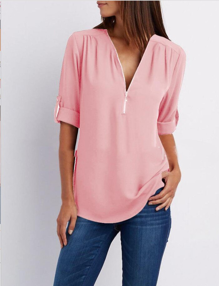 Keni | Casual-elegante damestop – Stijlvolle blouse met V-hals voor dagelijks gebruik