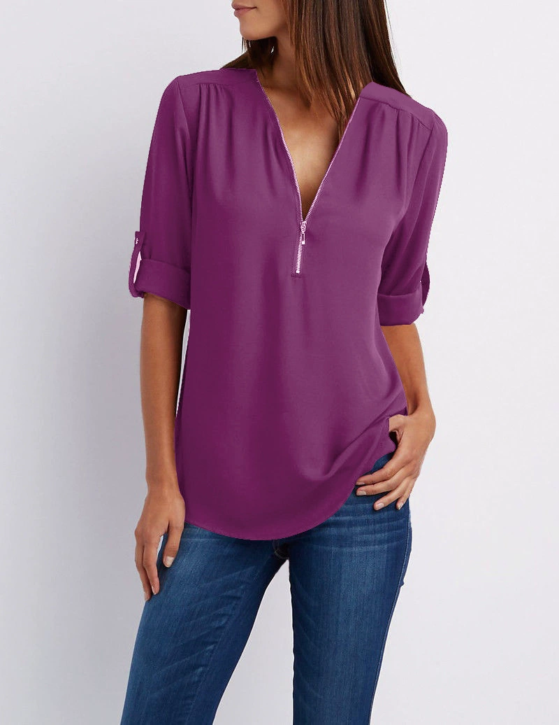 Keni | Casual-elegante damestop – Stijlvolle blouse met V-hals voor dagelijks gebruik