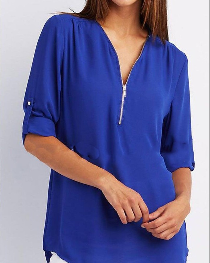 Keni | Casual-elegante damestop – Stijlvolle blouse met V-hals voor dagelijks gebruik