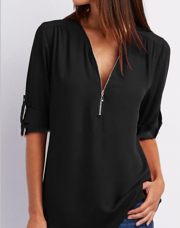 Keni | Casual-elegante damestop – Stijlvolle blouse met V-hals voor dagelijks gebruik